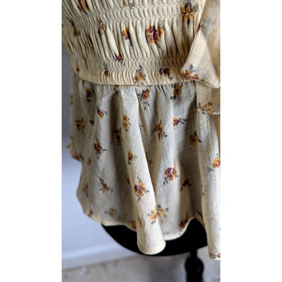 Trixxi Top SzM(See meas) Rayon/Poly Gauze floral  Baby doll milkmaid NWT - Picture 4 of 10